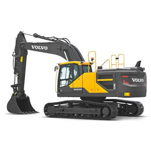 Pásové rypadlo Volvo 250 si můžete půjčit u společnosti SK Rental.